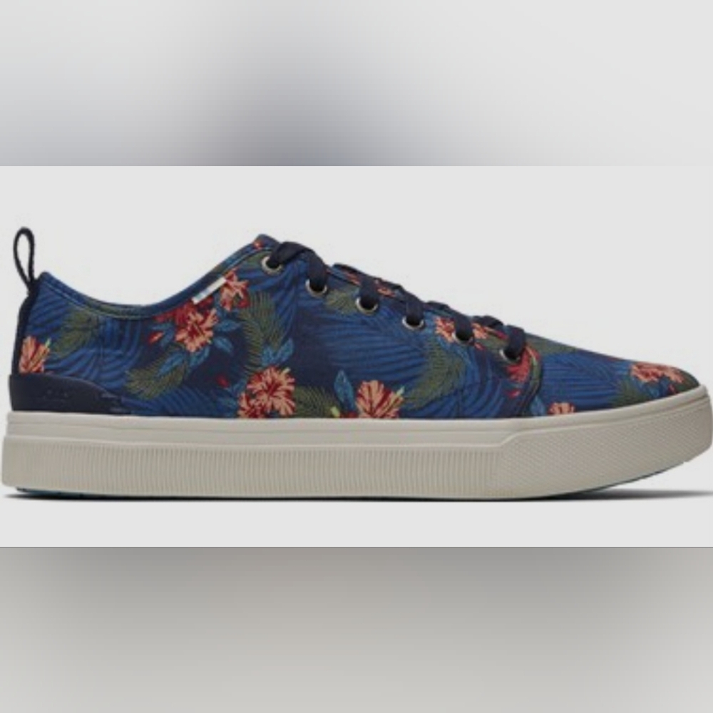 TOMS Trvl Lite Navy Tropical Print, Men's Sz 12